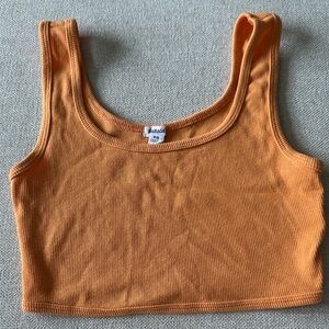 Garage Vibrant Orange Ribbed Tank